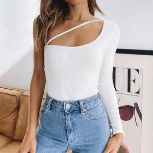 Beginning Boutique One Shoulder Bodysuit